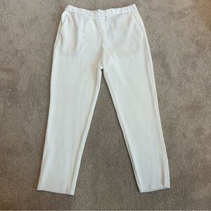 Zara women's white ribbed jogger fit loungewear pants Sz L NWT